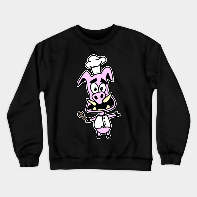 Pig Chef Crewneck Sweatshirt by LatticeART